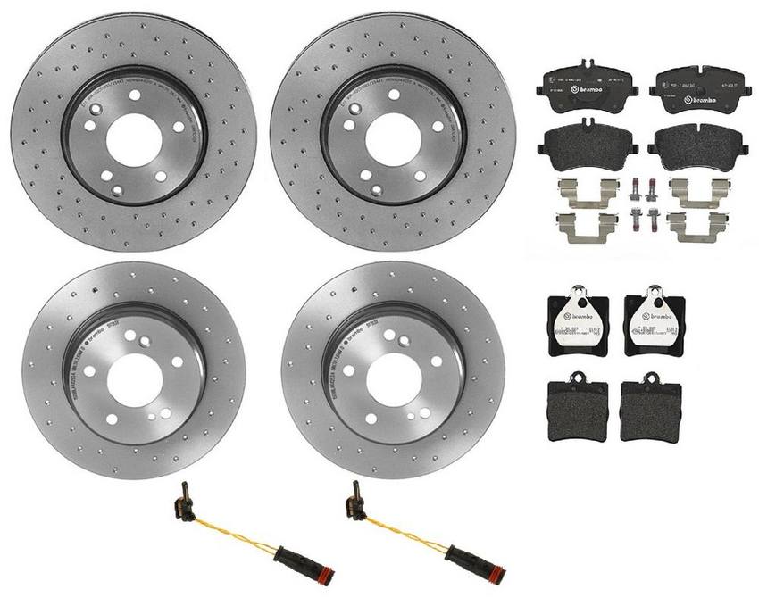 Brembo Brake Pads and Rotors Kit - Front and Rear (300mm/278mm) (Xtra) (Low-Met)